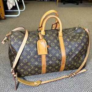 LOUIS VUITTON KEEPALL BANDOULIERE 45 DUFFEL BAG MONOGRAM CANVAS